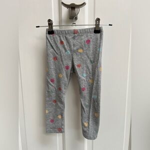NWOT Okie Dokie 24M Gray, Pink, Yellow and Blue Peace Sign Floral Legging Pants